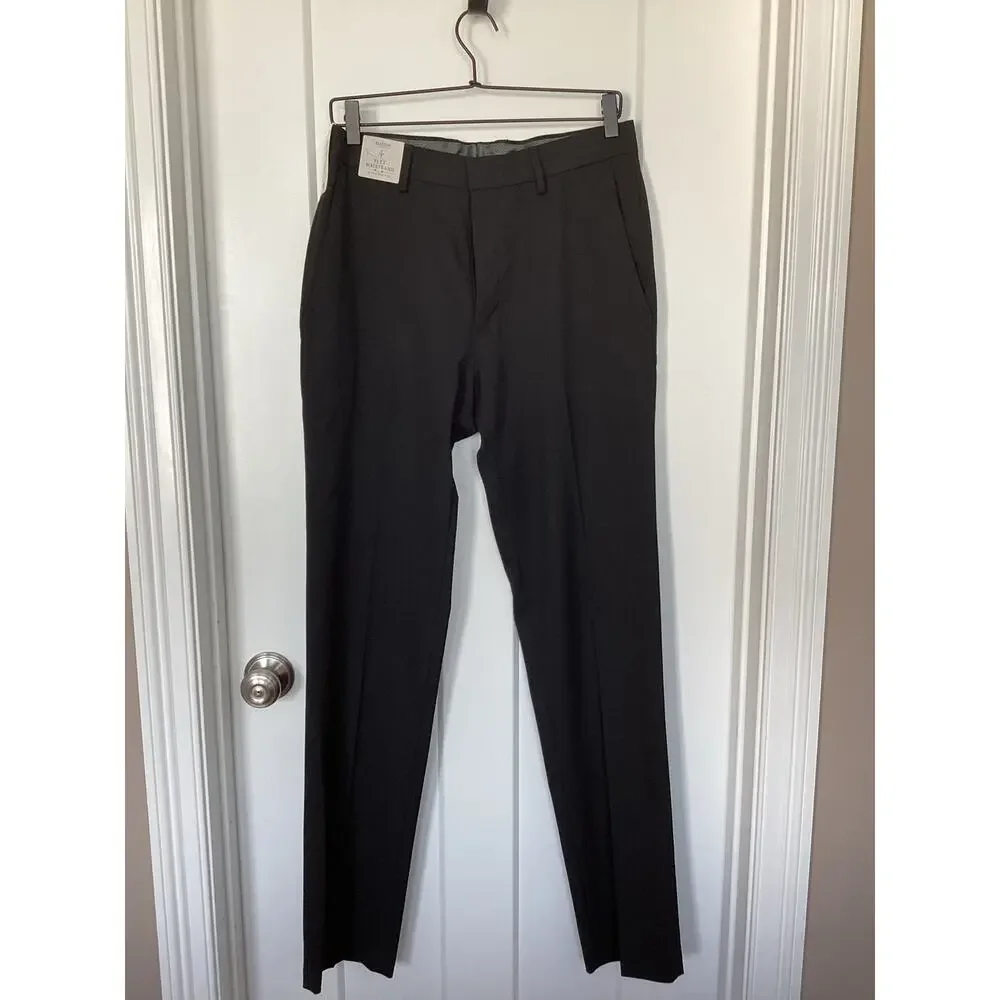 NWT Reaction Kenneth Cole Men's Slim-Fit Stretch Twill Dress Pants Black 32x34‎